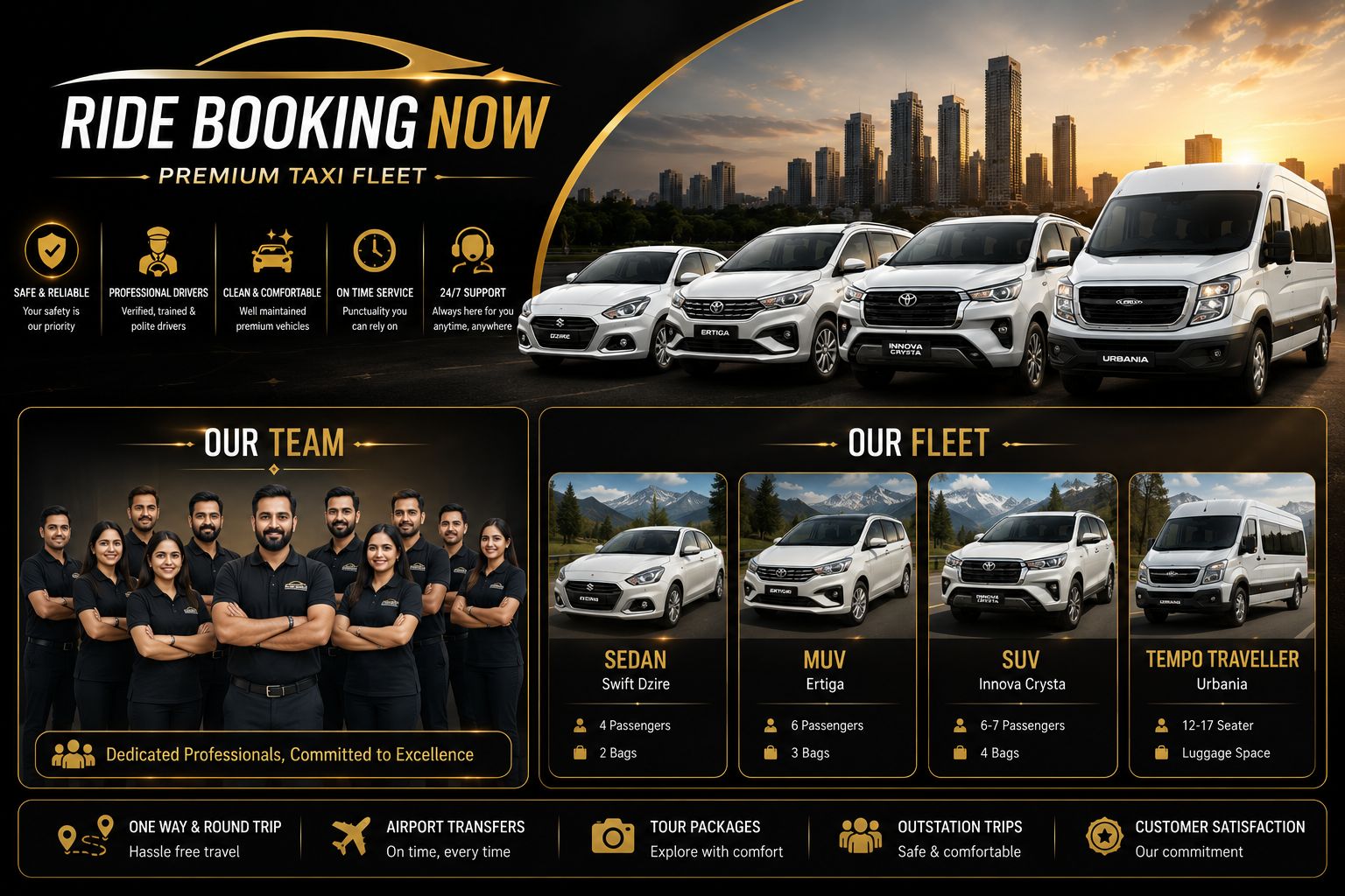 Ride Booking Now team and fleet